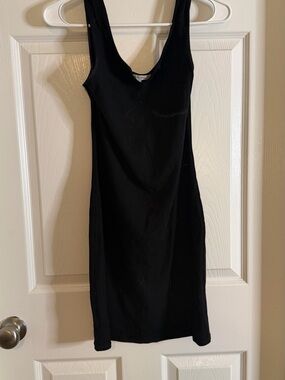 Love Tree Black Ribbed Scoop Neck Tank Dress